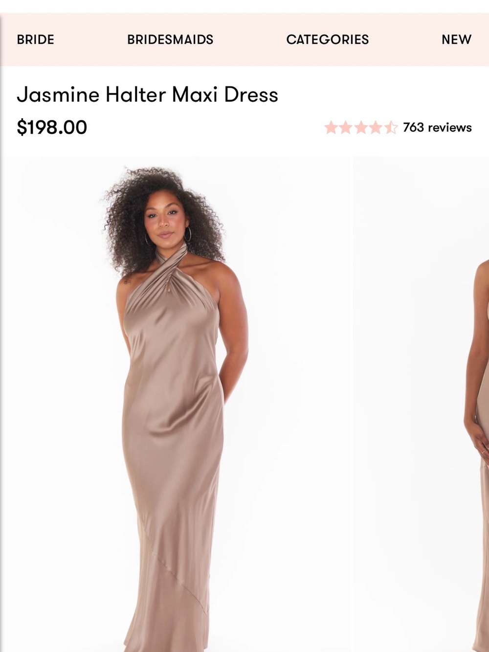 Show Me Your MuMu Taupe Satin Halter Maxi Dress